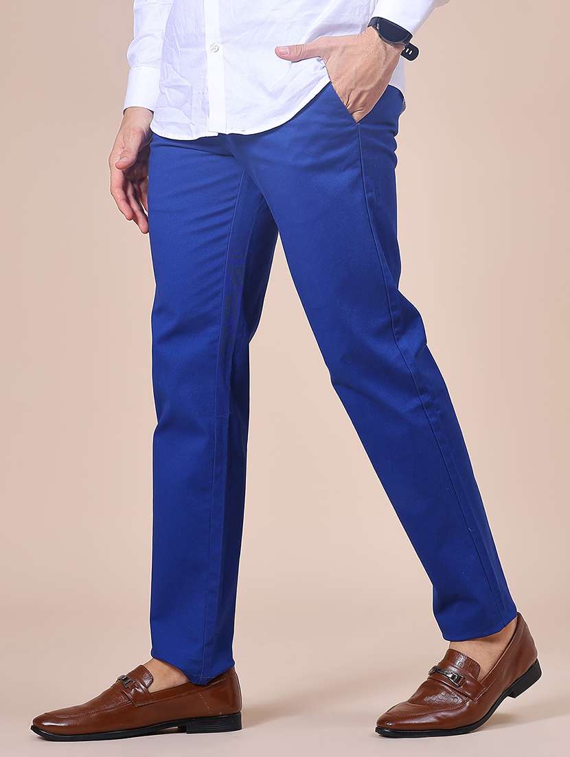 men solid mid rise casual chino - 22002225 - Standard Image - 2
