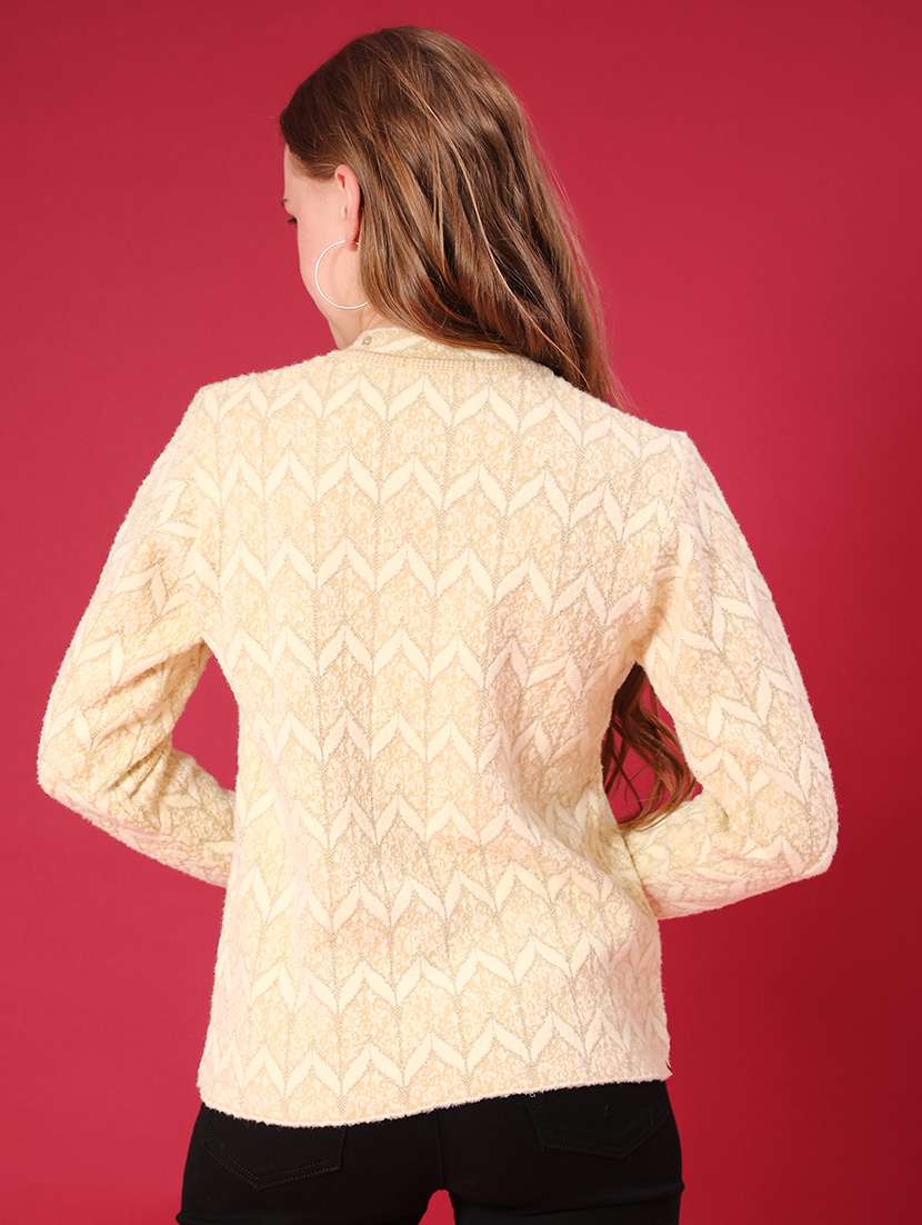 women self design long sleeve cardigan - 22002342 -  Standard Image - 2