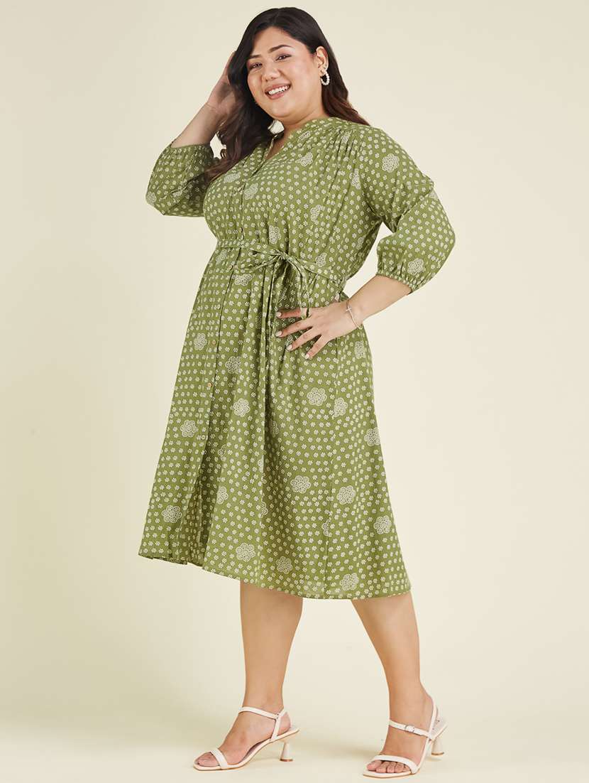 women plus size printed a-line dress - 22002353 -  Standard Image - 2