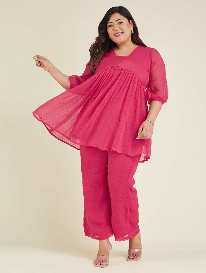 women self design three quarter sleeve ethnic co-ord set - 22002371 -  Standard Image - 2