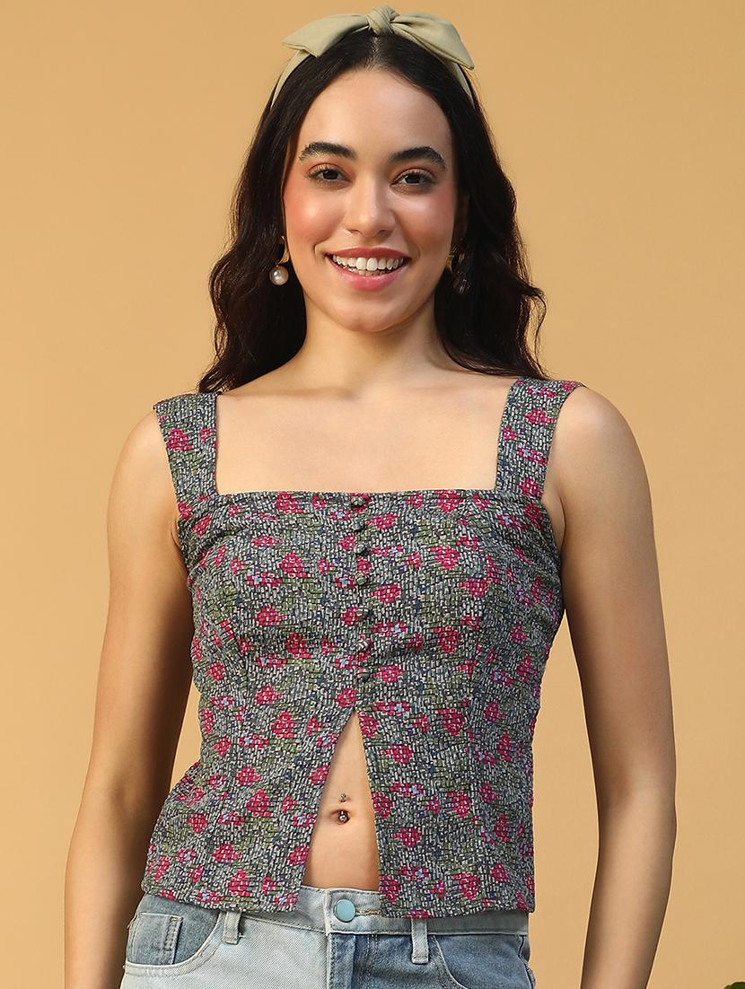 women floral print sleeveless regular top - 22002378 - Zoom Image - 0