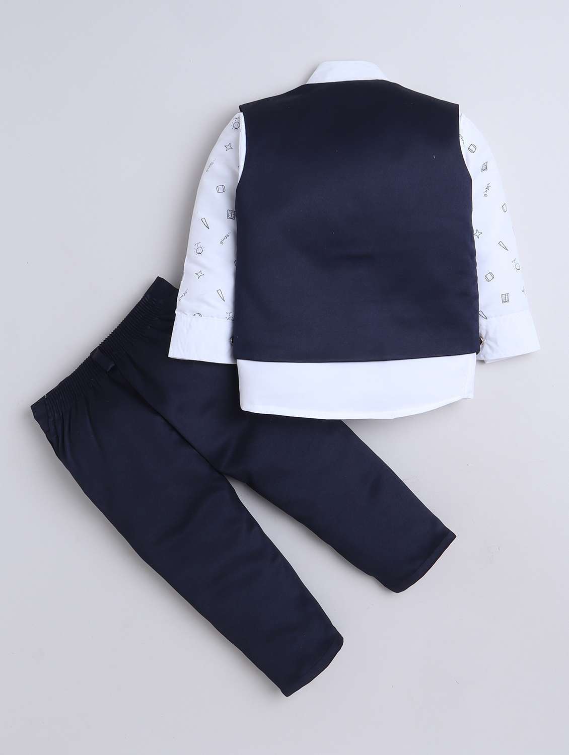 boys printed shirt and trouser with waistcoat - 22002441 -  Standard Image - 2