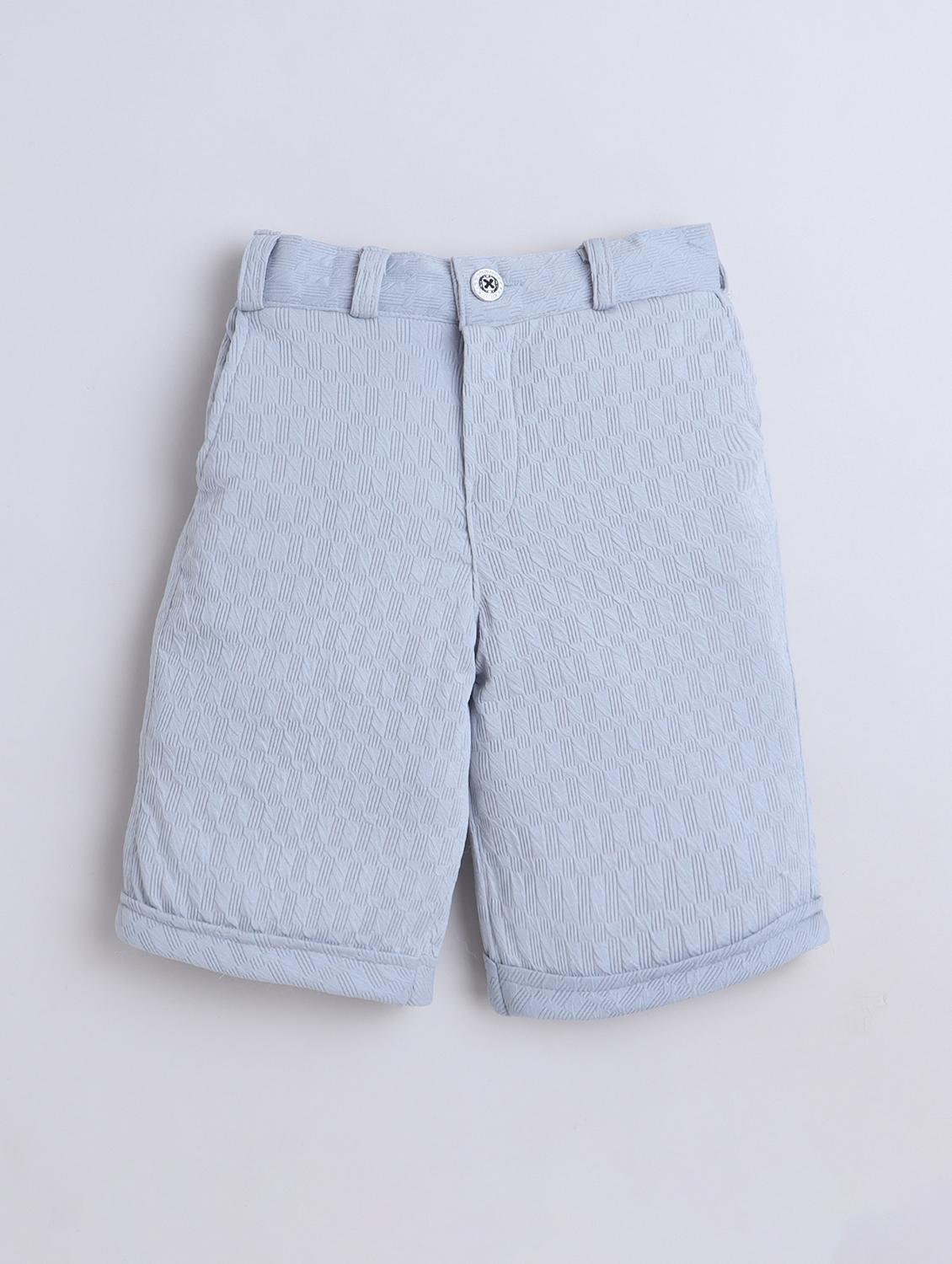 boys self designed shirt and short co-ord set - 22002442 - Standard Image - 2