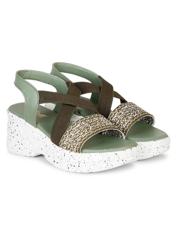 women olive back strap platforms wedge - 22002453 -  Zoom Image - 0