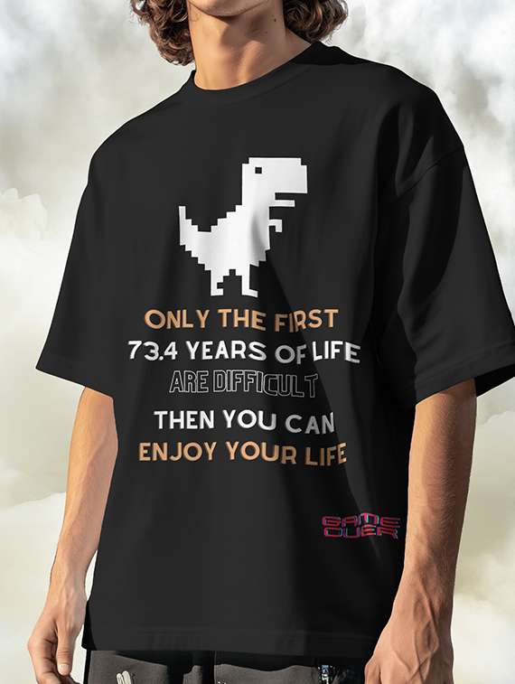 men printed short sleeve oversized t-shirt - 22002508 -  Standard Image - 2