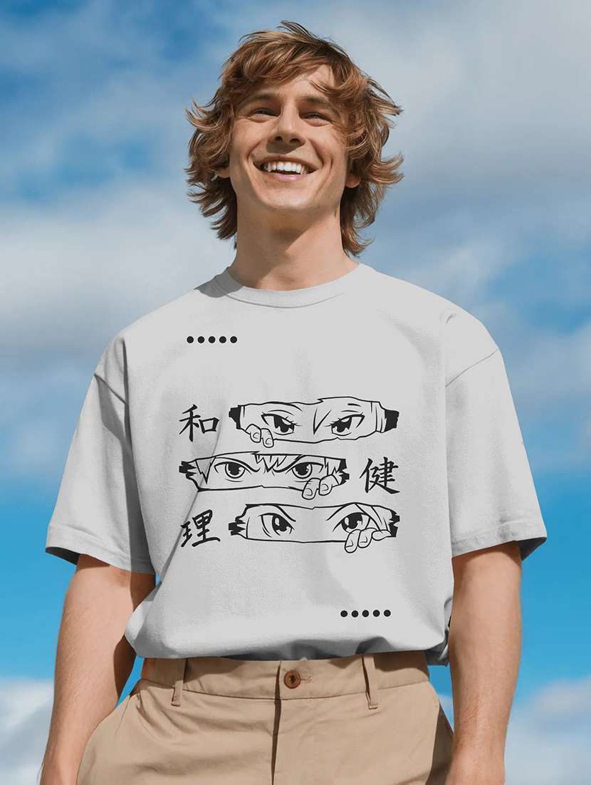 men printed short sleeve oversized t-shirt