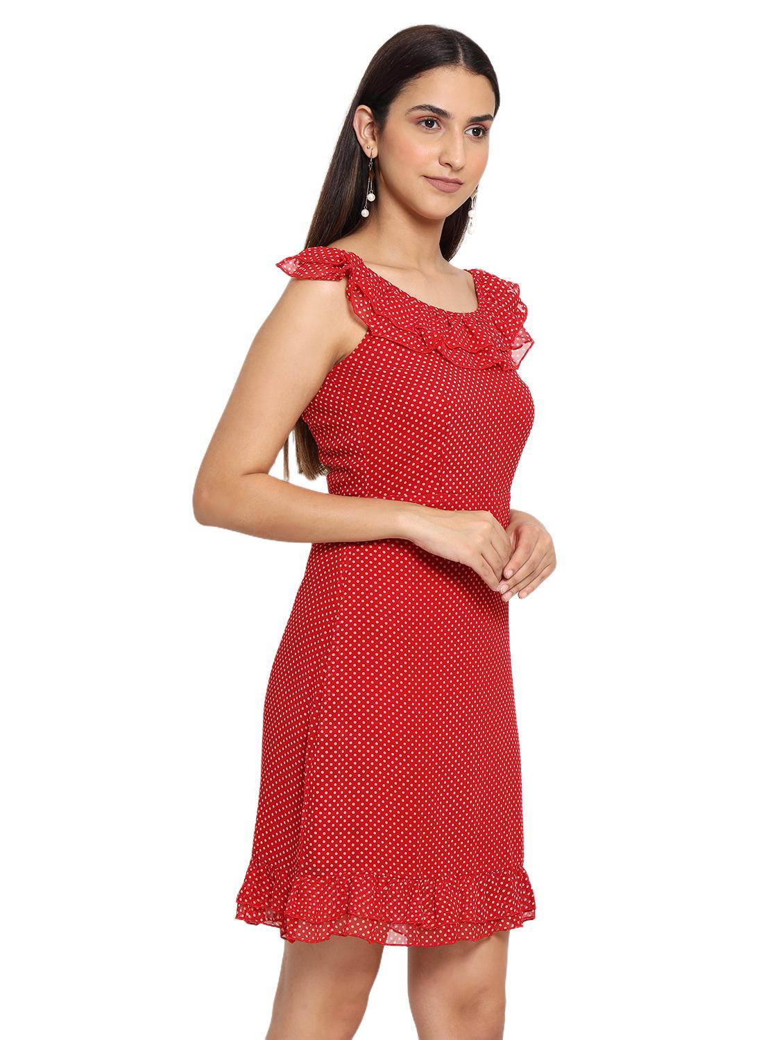 women polka dot sleeveless a-line dress - 22002944 - Standard Image - 2