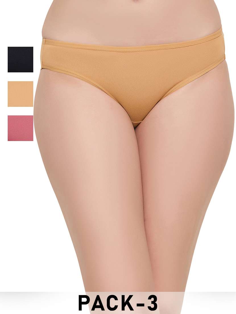 women pack of 3 solid bikni panty