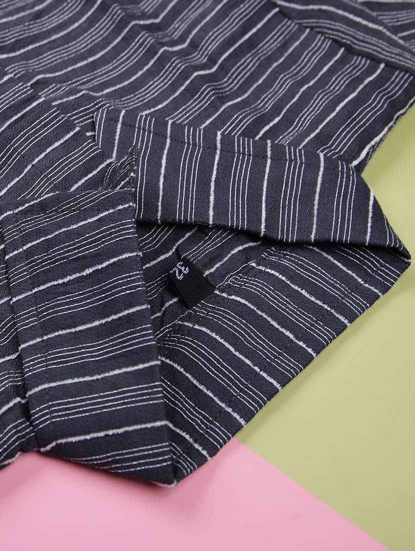 girls striped three quarter sleeve top - 22003286 -  Standard Image - 2