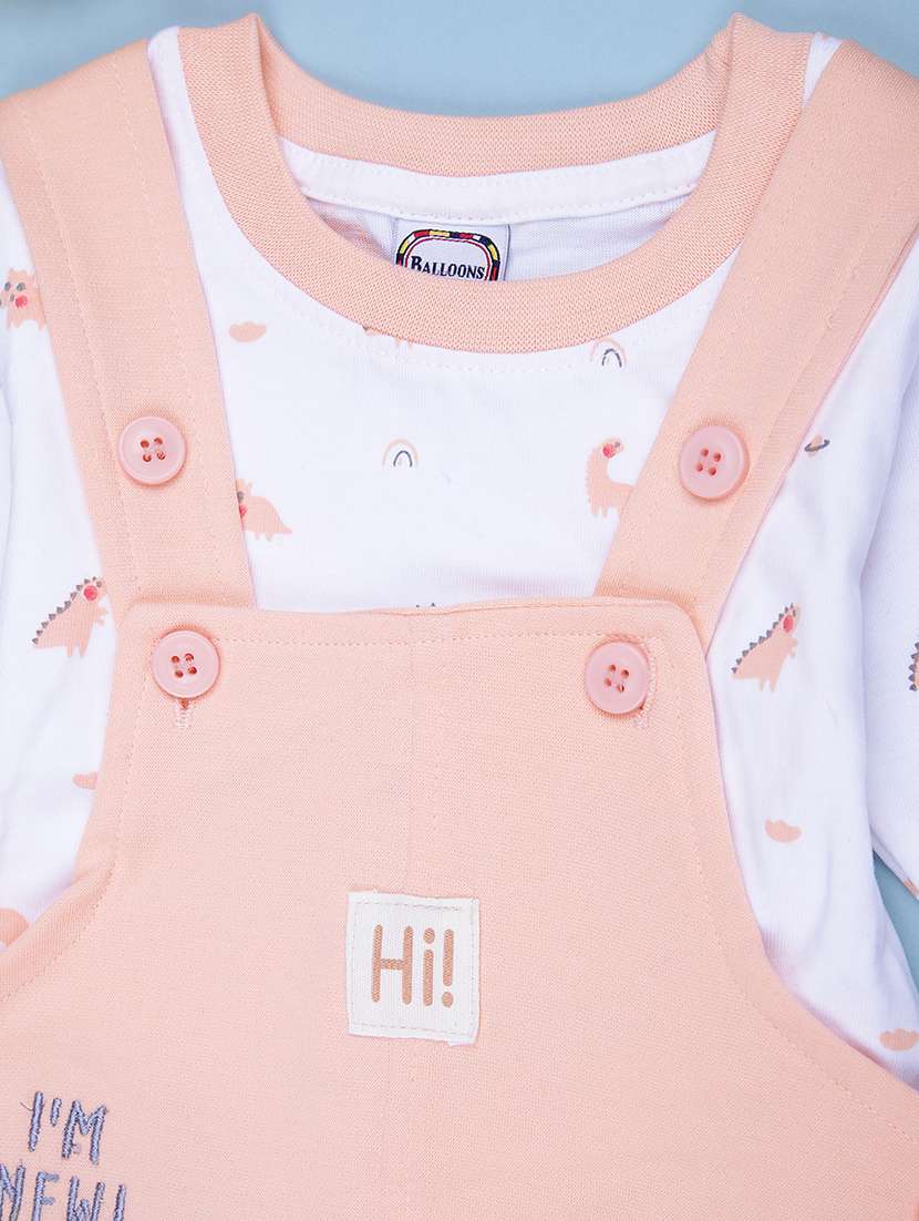 boys printed long sleee dungaree & t-shirt set - 22003373 -  Standard Image - 2