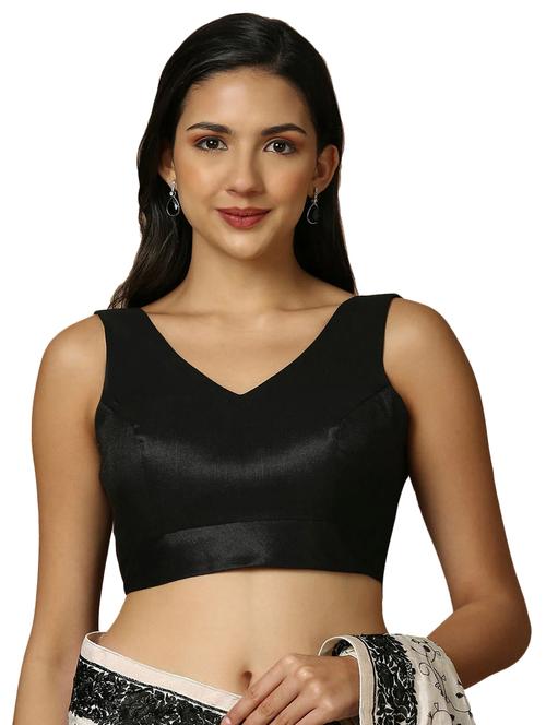 women solid v-neck sleeveless stitched blouse - 22003852 -  Standard Image - 0