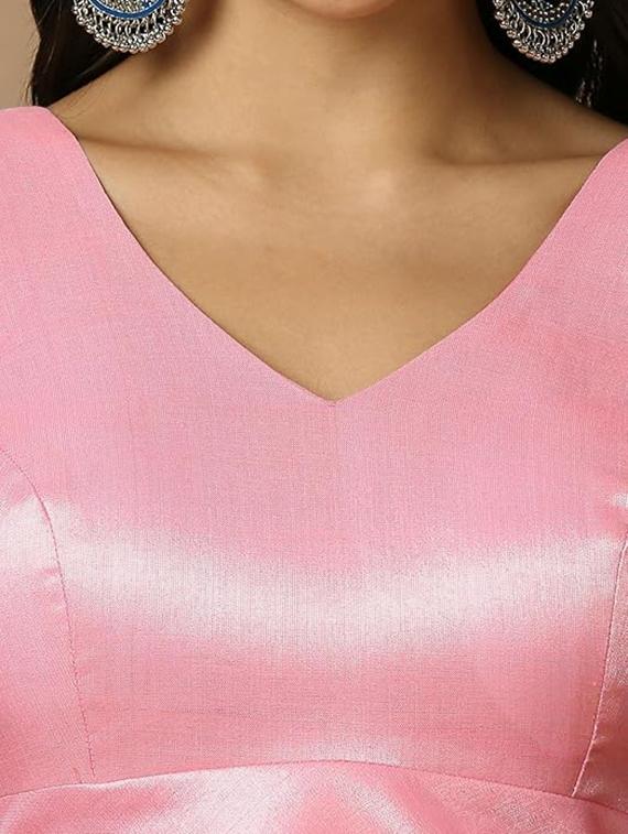 women pink sleeveless plain stitched blouse - 22003860 - Standard Image - 2