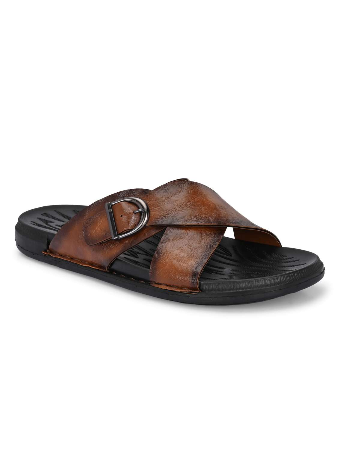 men tan slip on sandal - 22003894 -  Standard Image - 2