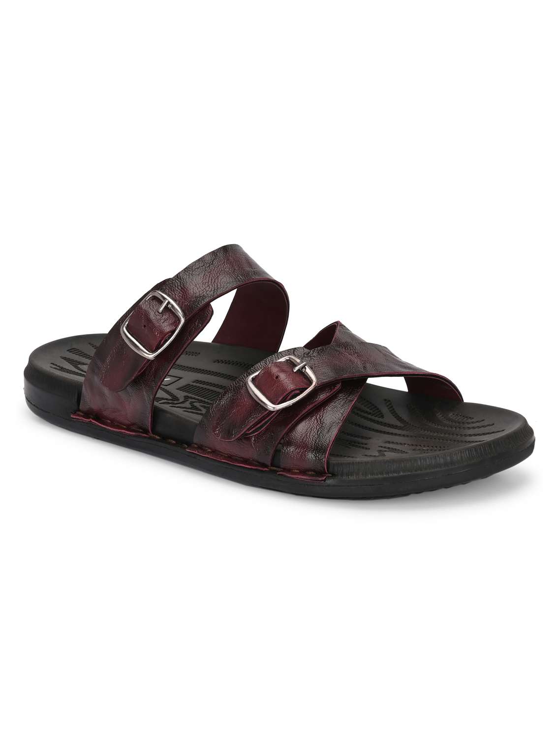 men burgundy slip on sandal - 22003897 -  Standard Image - 2