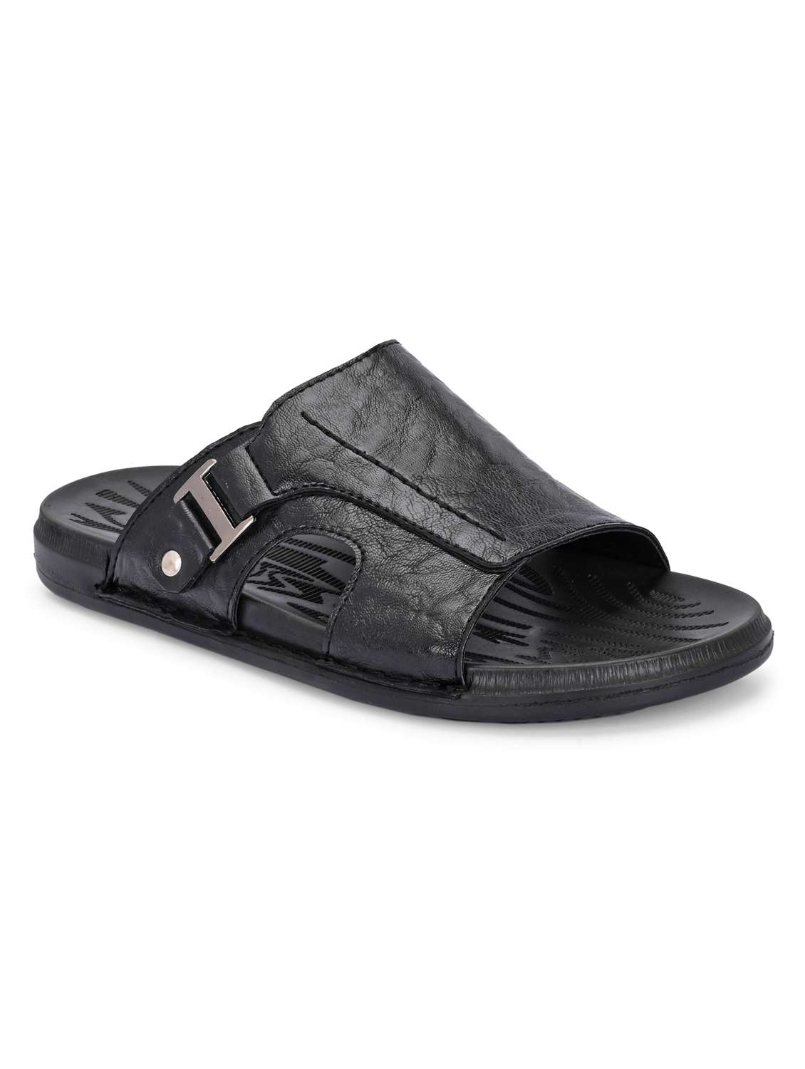 men black slip on sandal - 22003901 -  Standard Image - 2
