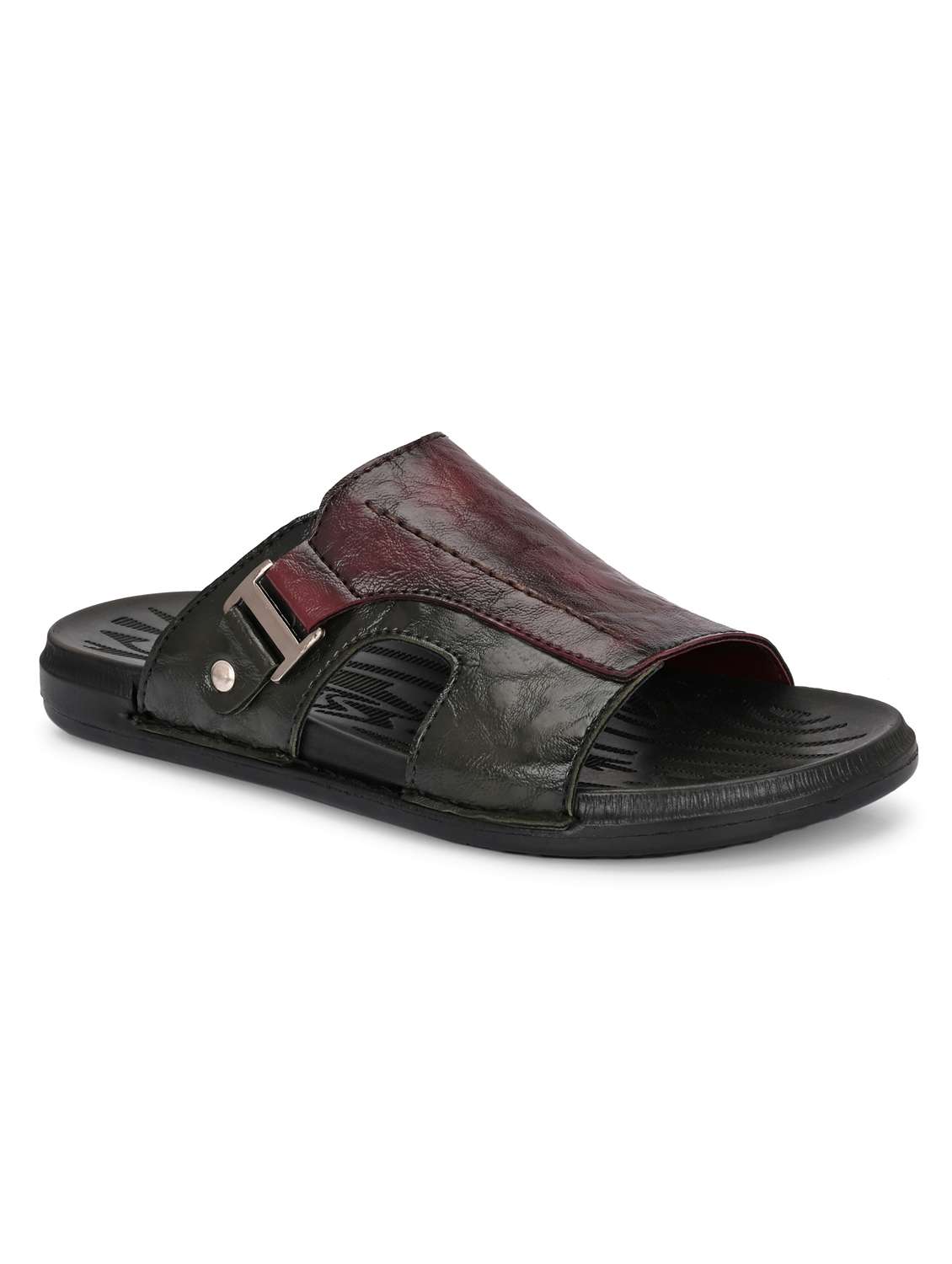 men burgundy slip on sandal - 22003902 -  Standard Image - 2