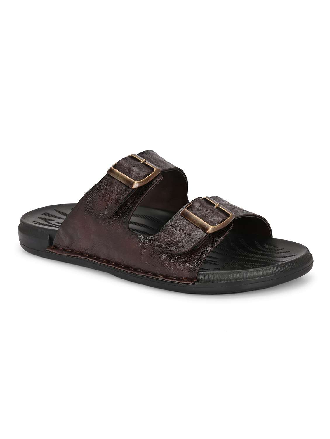 men brown slip on sandal - 22003908 -  Standard Image - 2