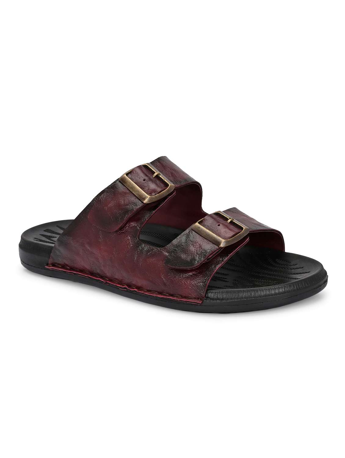 men burgundy slip on sandal - 22003909 -  Standard Image - 2