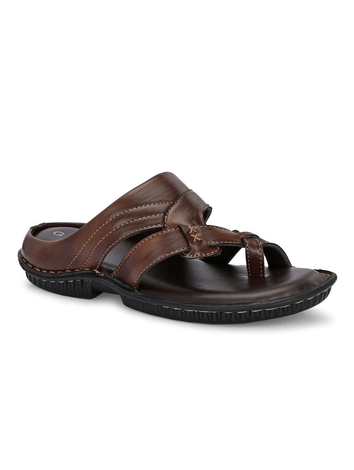 men brown toe seperator sandal - 22003920 - Standard Image - 2
