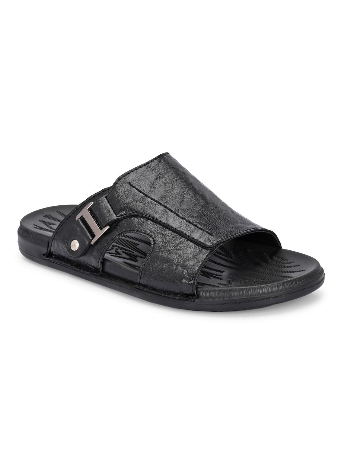 men black slip on sandal - 22003939 - Standard Image - 2