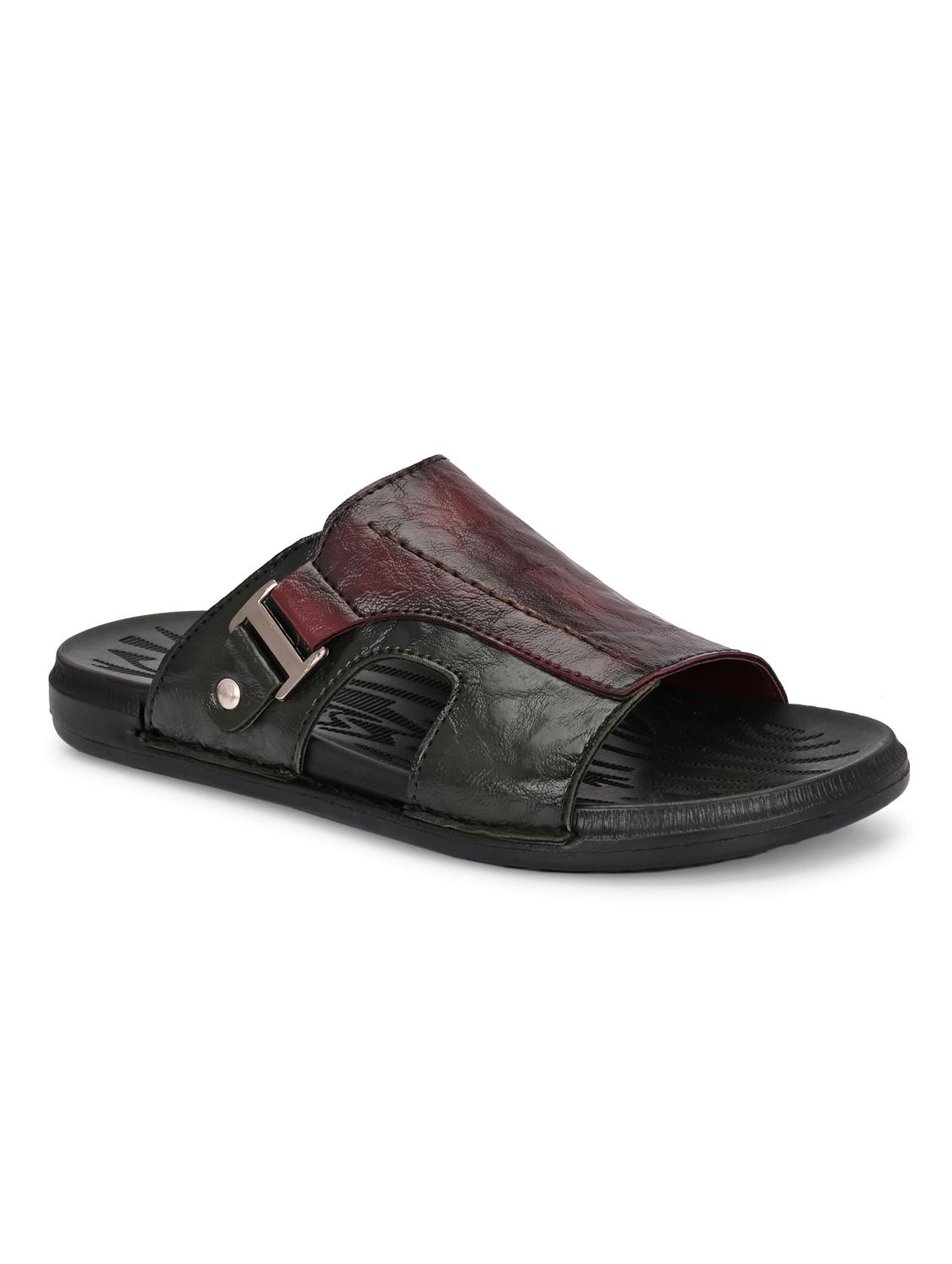 men burgundy slip on sandal - 22003940 - Standard Image - 2