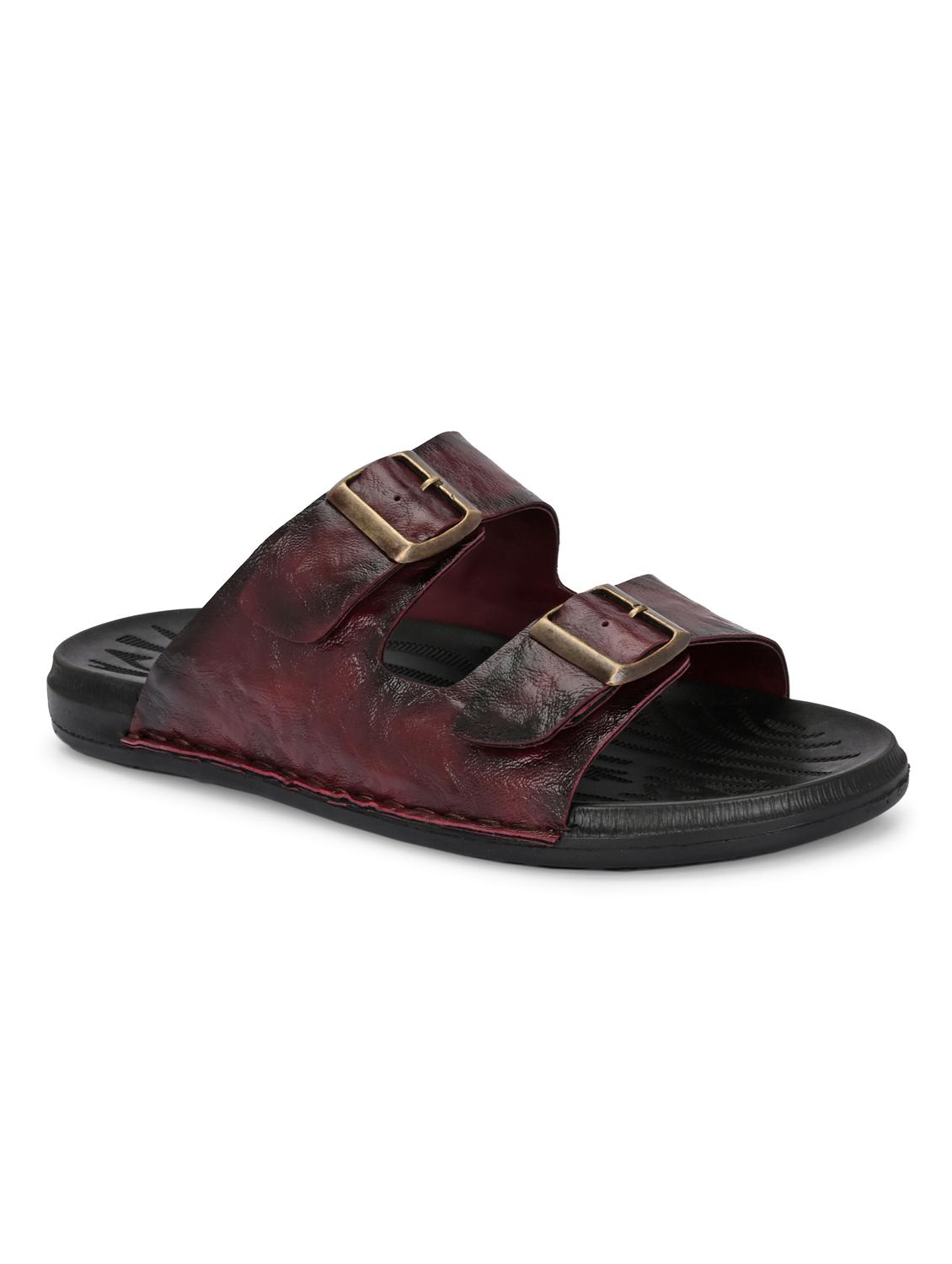 men burgundy slip on sandal - 22003947 - Standard Image - 2