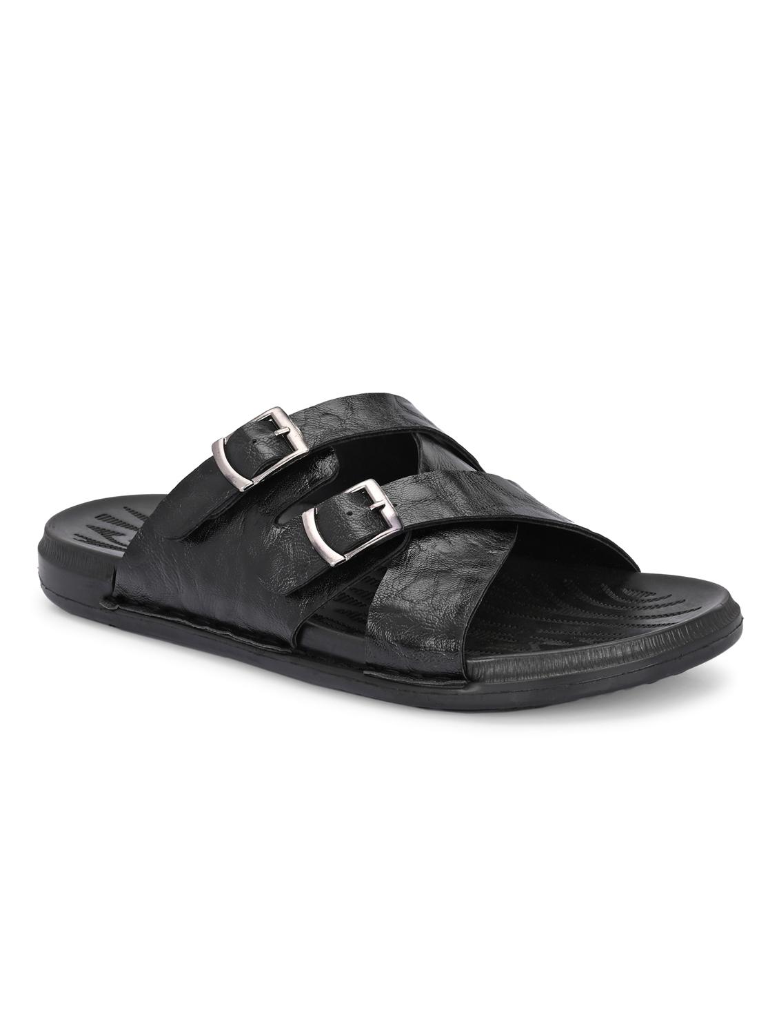 men black slip on sandal - 22003948 - Standard Image - 2
