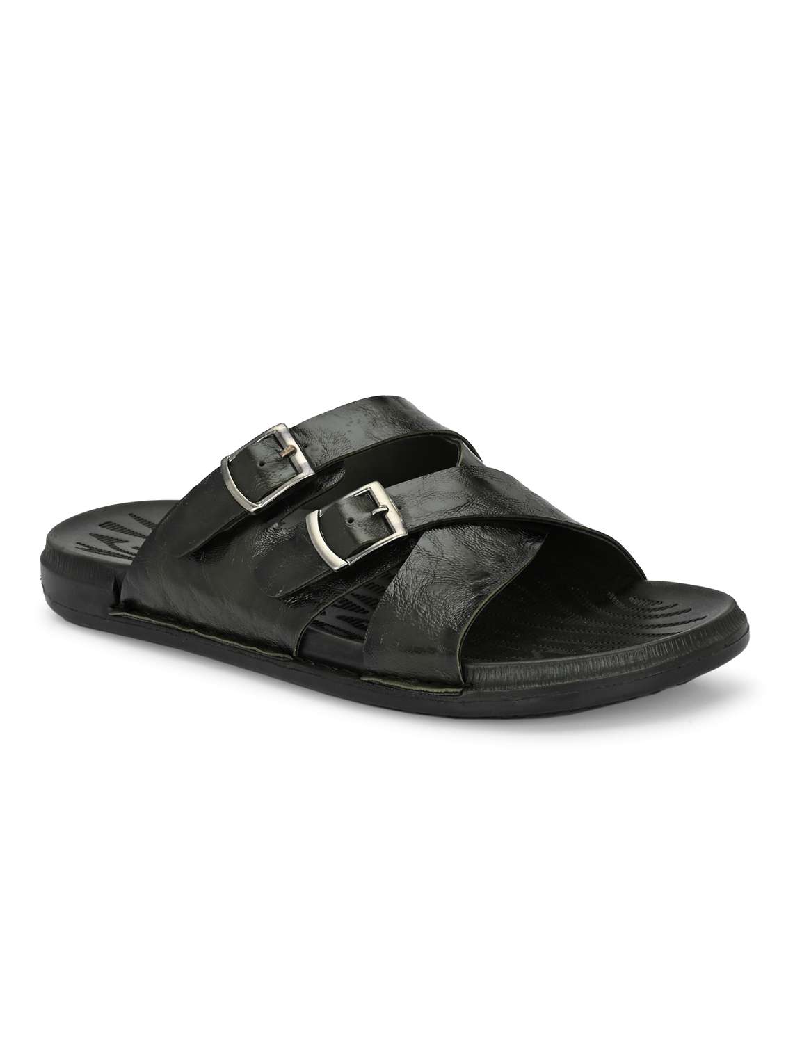 men olive slip on sandal - 22003950 - Standard Image - 2
