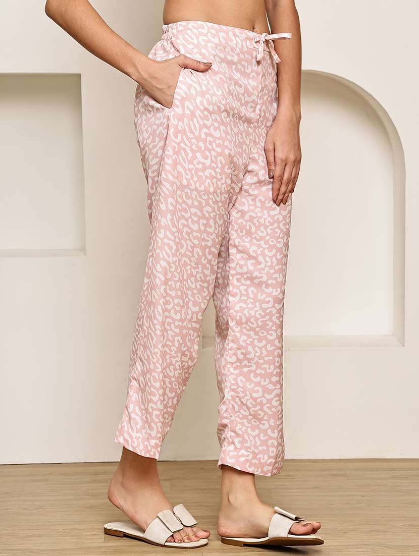 women abstract printed mid rise ankle length straight trouser - 22003957 - Standard Image - 2