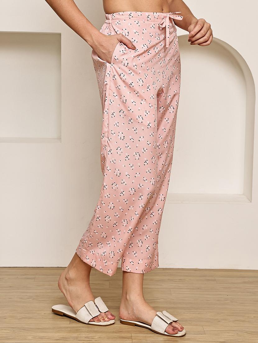 women floral printed mid rise ankle length straight trouser - 22003958 - Standard Image - 2