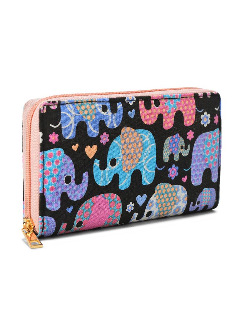 printed canvas wallet with zip closure - 22003963 - Standard Image - 2