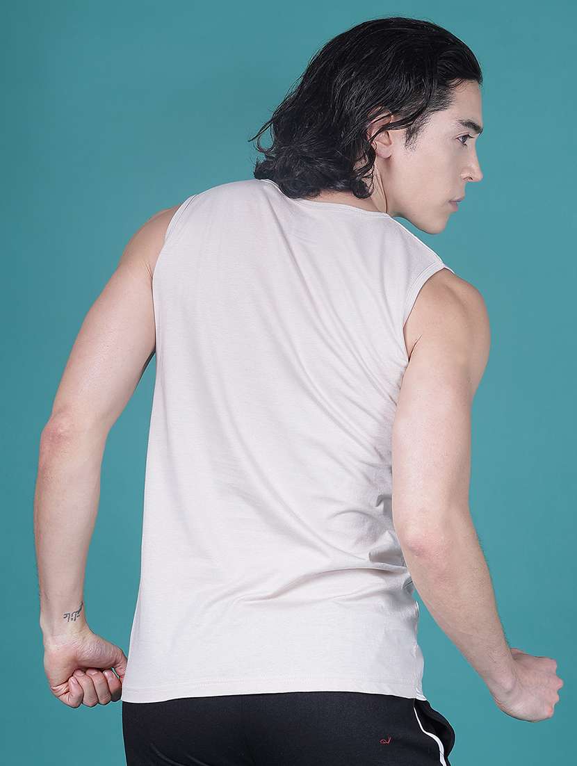 men printed sleeveless regular fit t-shirt - 22004014 -  Standard Image - 2