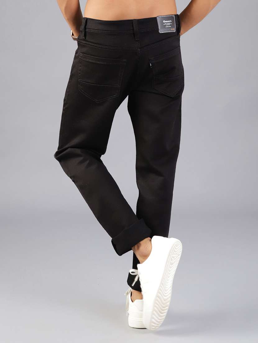 men solid mid rise slim fit jeans - 22004165 -  Standard Image - 2