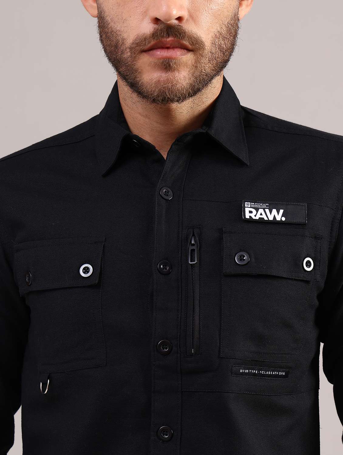 men solid collared long sleeve shirt - 22004201 -  Standard Image - 2