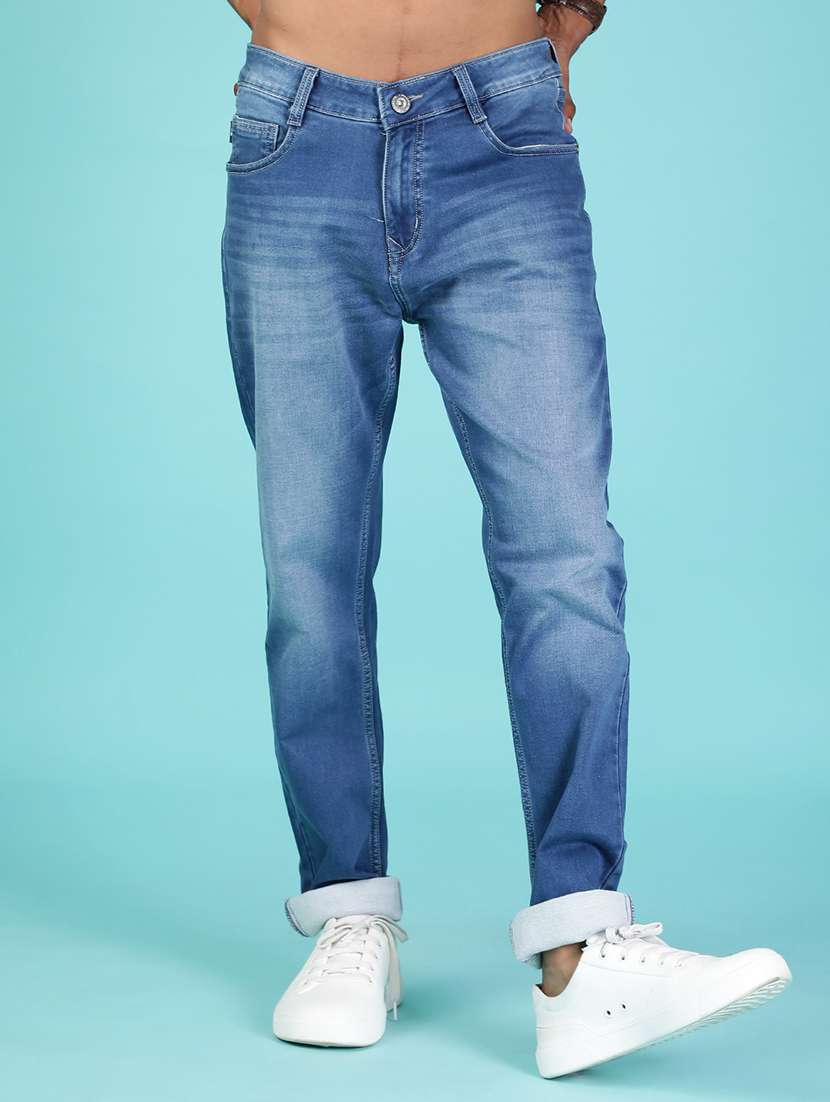 men solid mid rise tapered fit jeans
