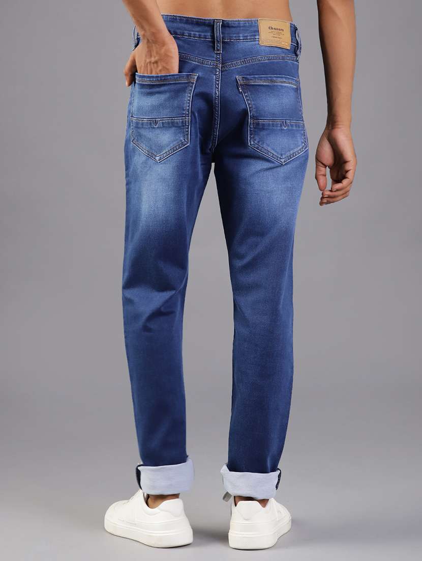 men solid mid rise slim fit jeans - 22004231 -  Standard Image - 2