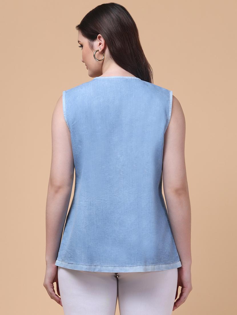 blue denim regular top - 22004341 - Standard Image - 2