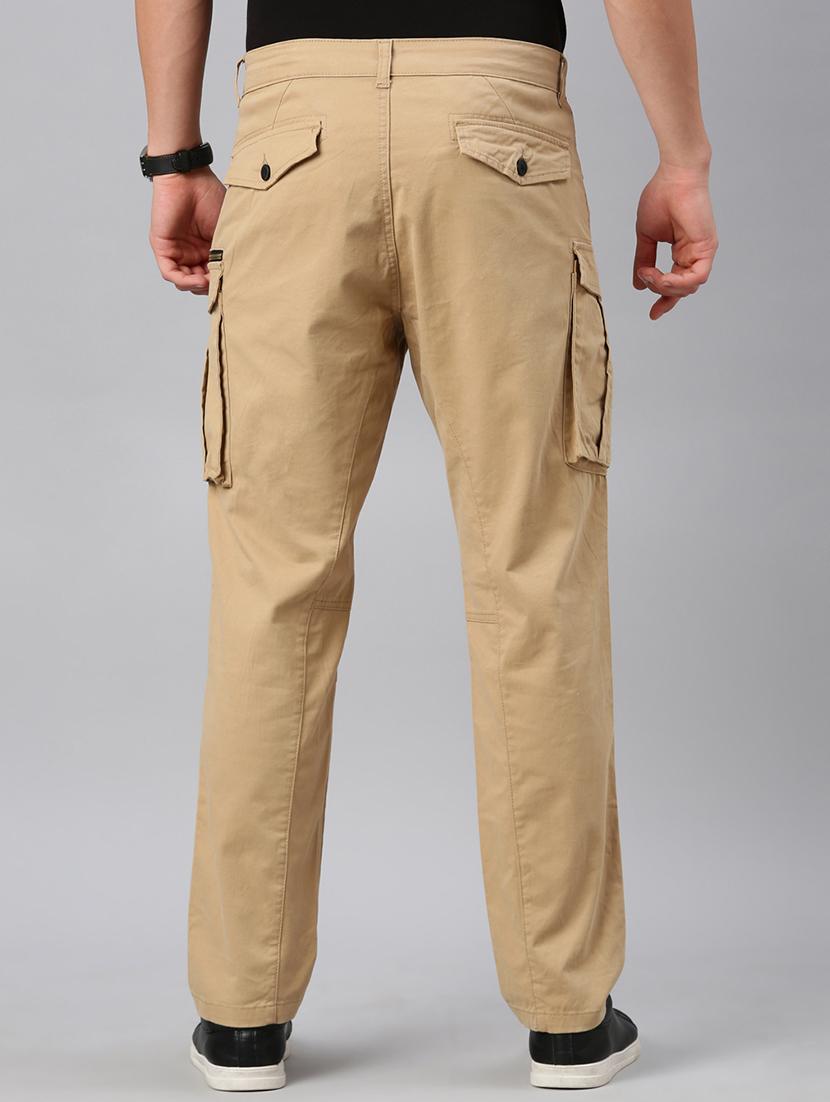 men solid mid rise regular fit cargo - 22004345 - Standard Image - 2