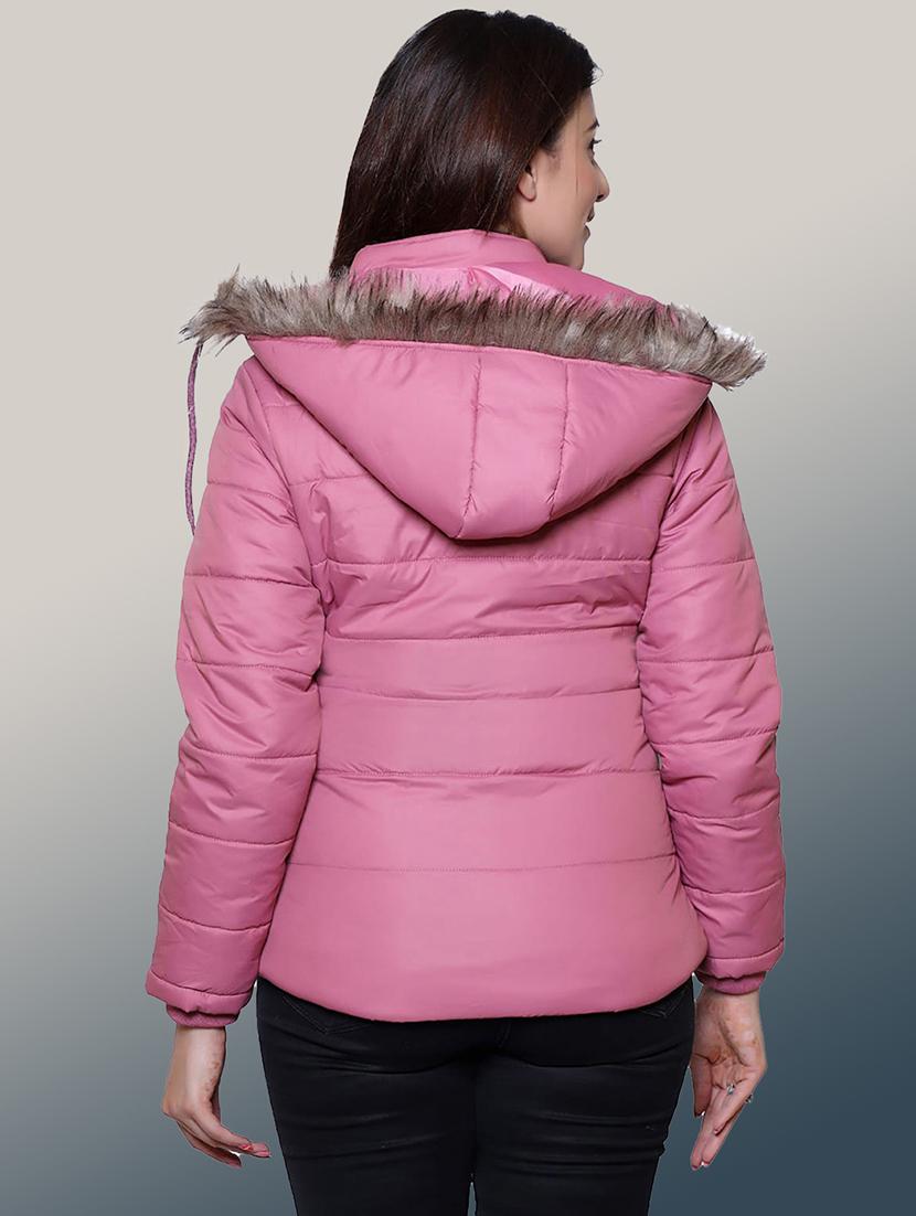 women solid long sleeve hooded quilted jacket - 22004356 - Standard Image - 2