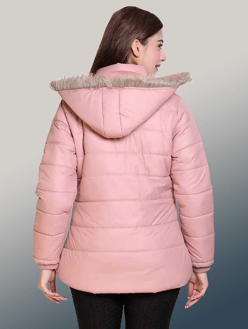 women solid long sleeve hooded quilted jacket - 22004362 - Standard Image - 2