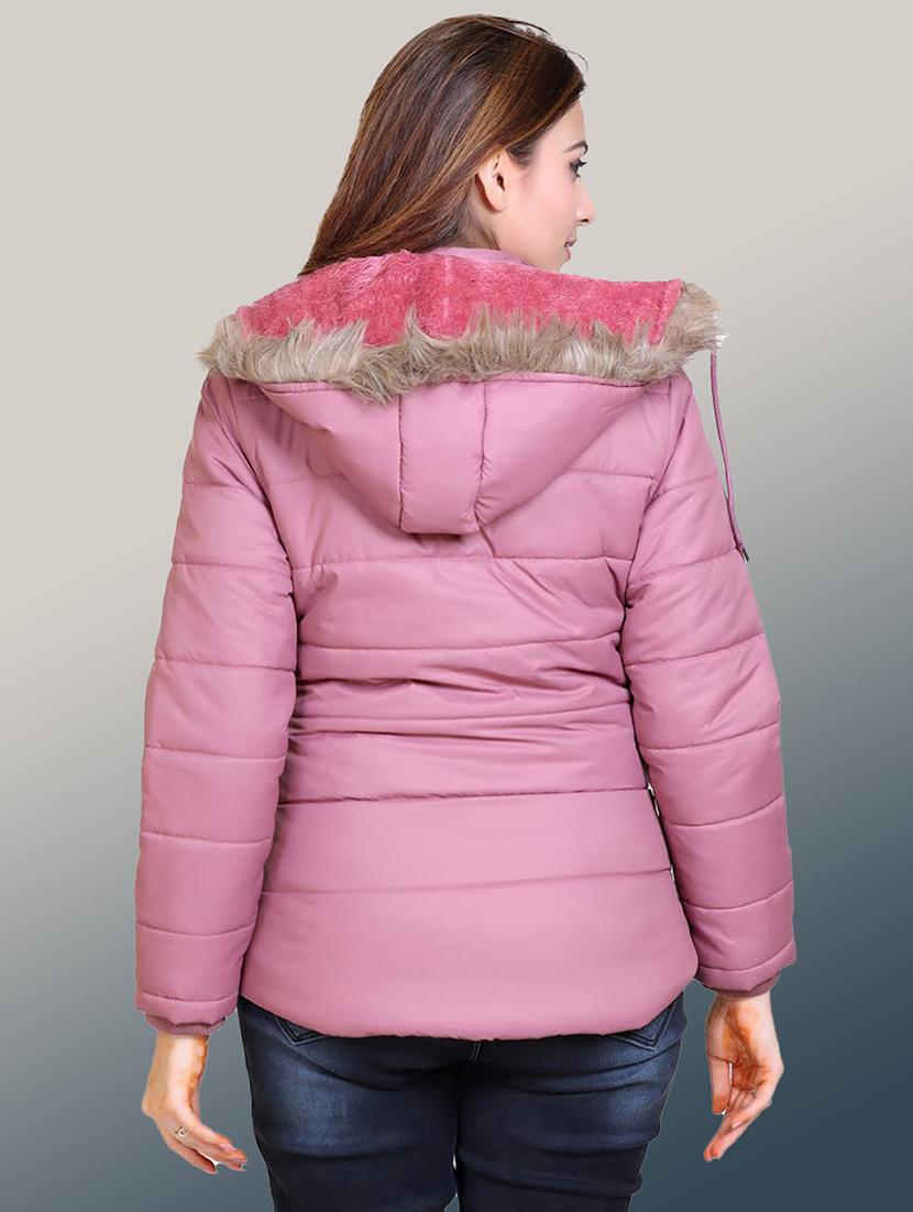 women solid long sleeve hooded quilted jacket - 22004363 - Standard Image - 2