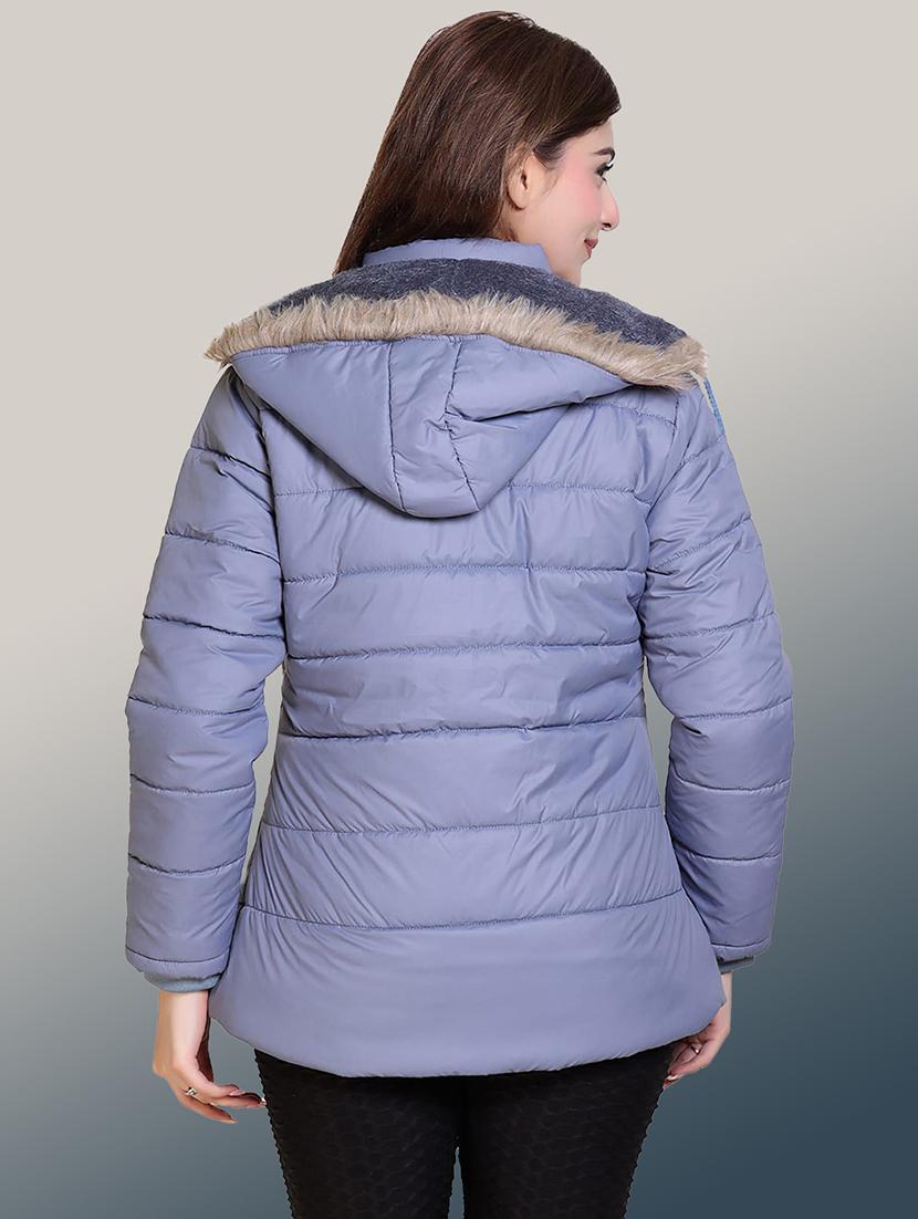 women solid long sleeve hooded quilted jacket - 22004368 - Standard Image - 2