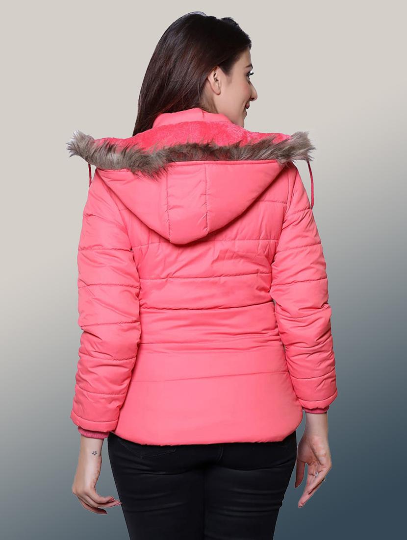women solid long sleeve hooded quilted jacket - 22004373 - Standard Image - 2