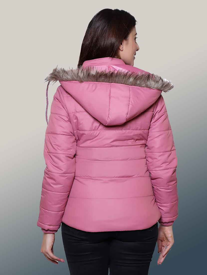 women solid long sleeve hooded quilted jacket - 22004380 - Standard Image - 2