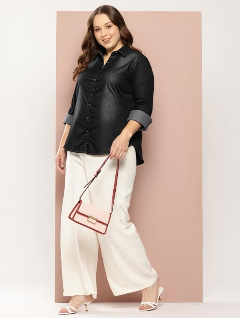 black denim plus shirt - 22004410 - Standard Image - 2