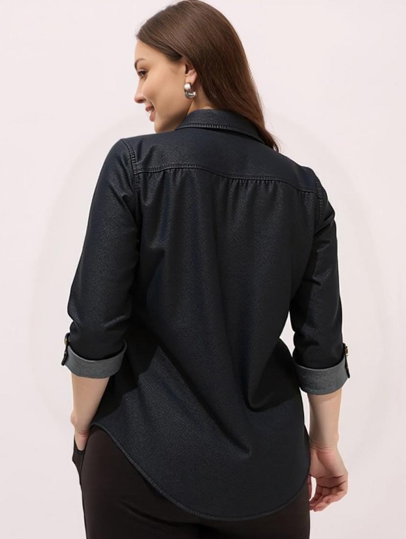 black denim regular shirt - 22004411 - Standard Image - 2