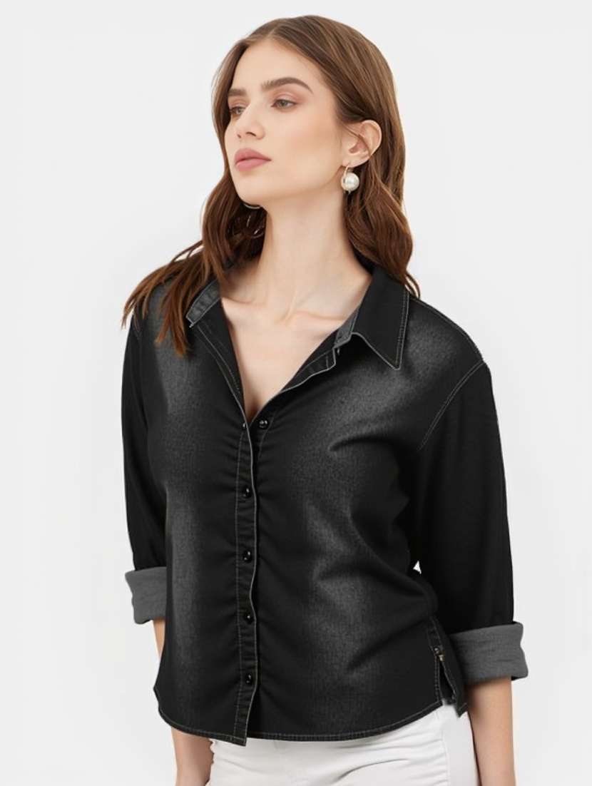 black denim regular shirt