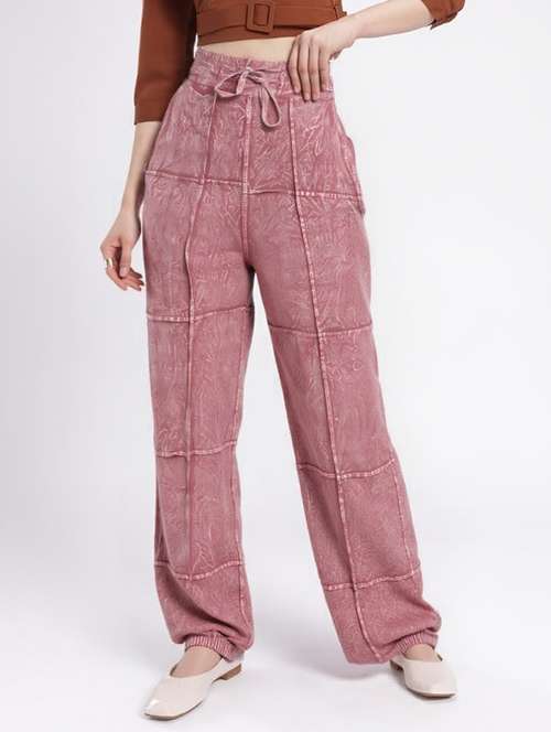 women solid high rise straight trouser - 22004420 -  Standard Image - 0