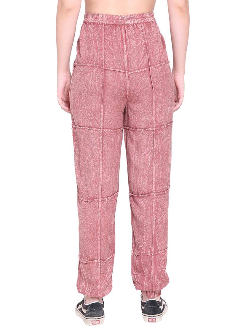 women solid high rise relaxed fit jogger - 22004427 - Standard Image - 2