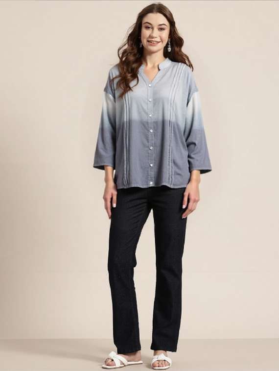 women ombre print long sleeve shirt - 22004474 -  Standard Image - 2